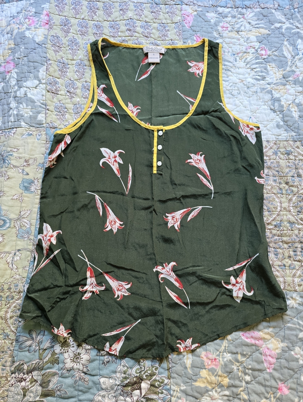 Lucky Brand Silk Floral Tank Top Women's Size Small